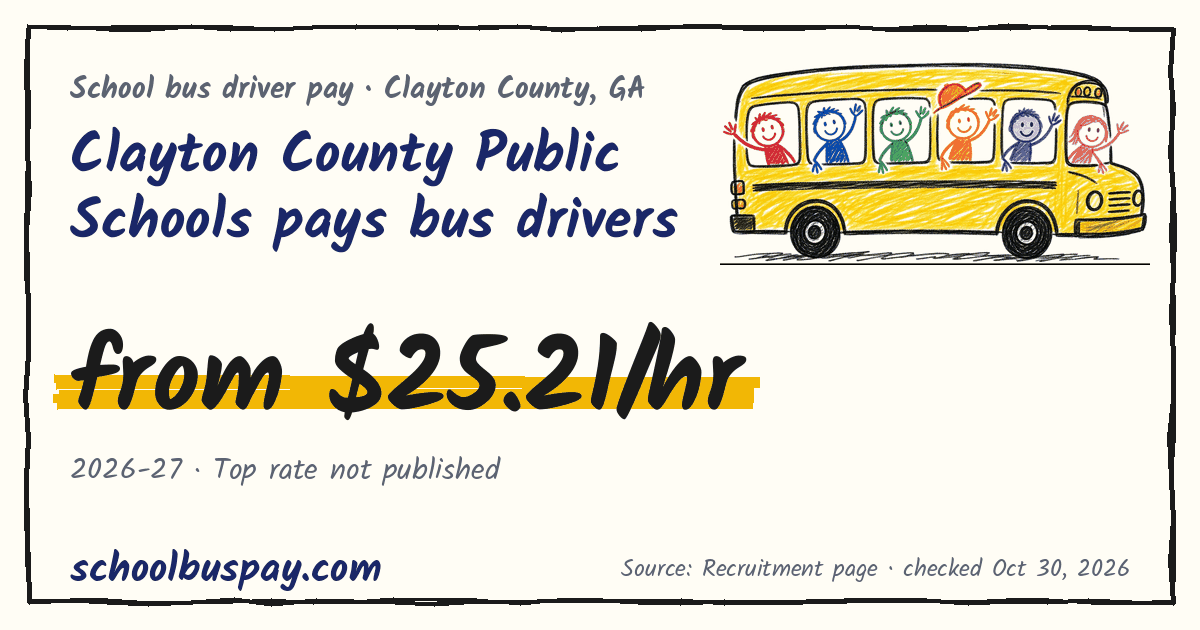 Clayton County Public Schools pays bus drivers from $25.21/hr — schoolbuspay.com