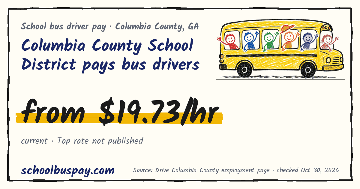 Columbia County School District pays bus drivers from $19.73/hr — schoolbuspay.com