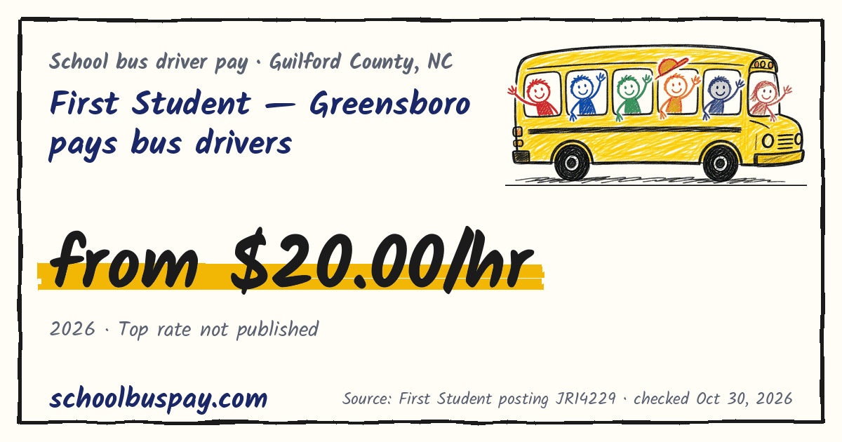 First Student — Greensboro pays bus drivers from $20.00/hr — schoolbuspay.com