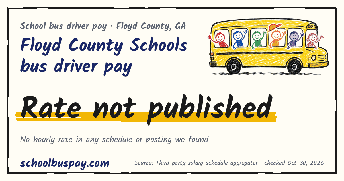 Floyd County Schools bus driver pay Rate not published — schoolbuspay.com