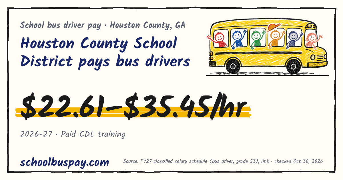 Houston County School District pays bus drivers $22.61–$35.45/hr — schoolbuspay.com