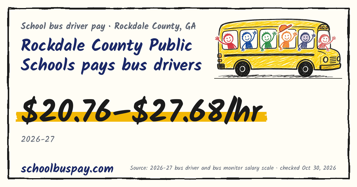 Rockdale County Public Schools pays bus drivers $20.76–$27.68/hr — schoolbuspay.com